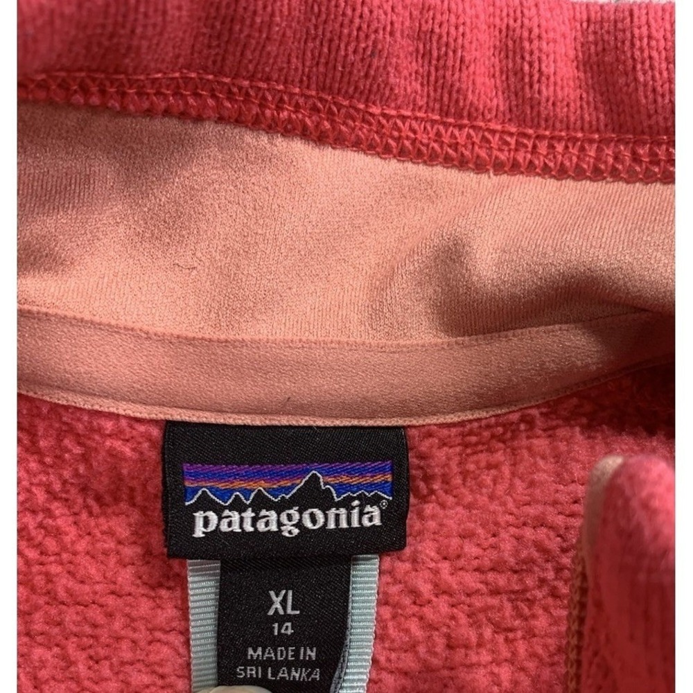 Patagonia Better Sweater 1/4 Zip Youth XL 14 Pink Fleece Pullover - Picture 7 of 10